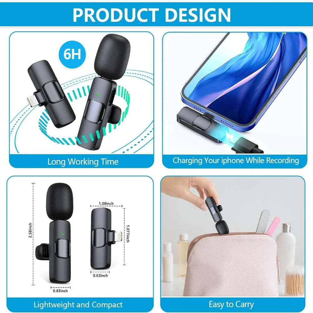 Wireless Clip-on Lavalier Microphones